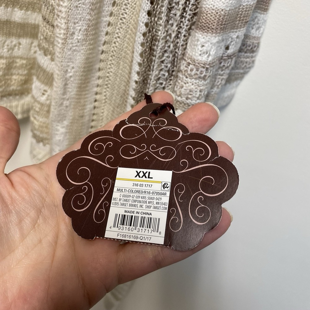 Knox Rose Cardigan Women Size 2XL Open Front Long Sleeve Stripes Earth Tones - Picture 6 of 9